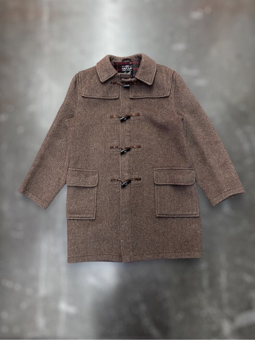 Vintage Gloverall Duffle Coat Brown Wool Made in England Toggle Classic Size 40